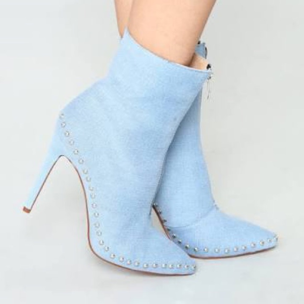 Fashion nova denim booties